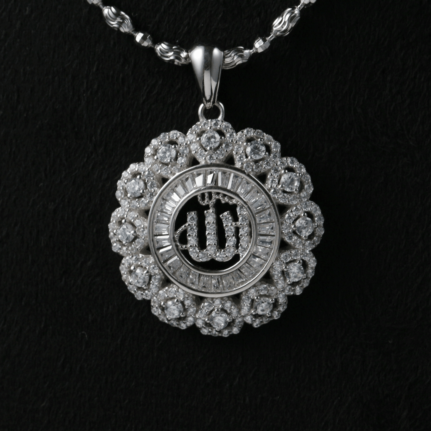 925 Sterling Silver Allah Name Pendant Necklace | Islamic Faith Jewelry | Unisex Muslim Religious Gift