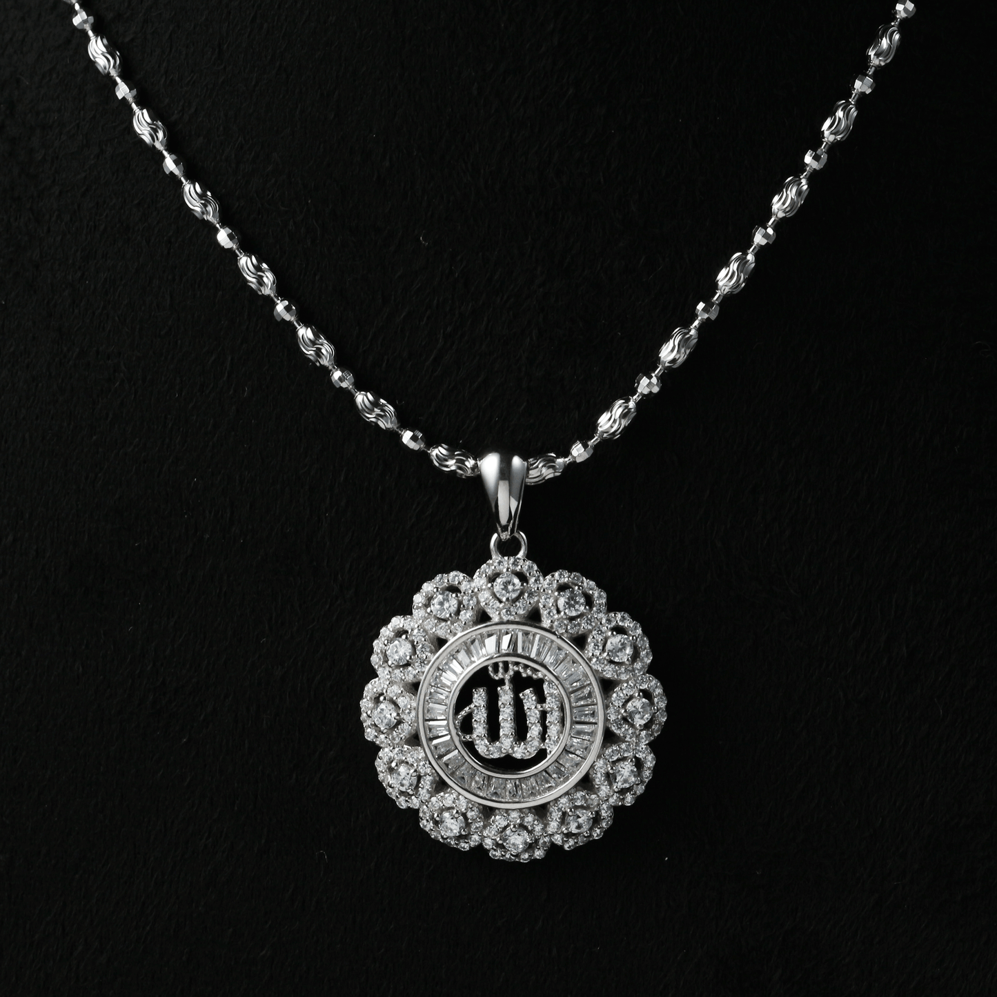 925 Sterling Silver Allah Name Pendant Necklace | Islamic Faith Jewelry | Unisex Muslim Religious Gift