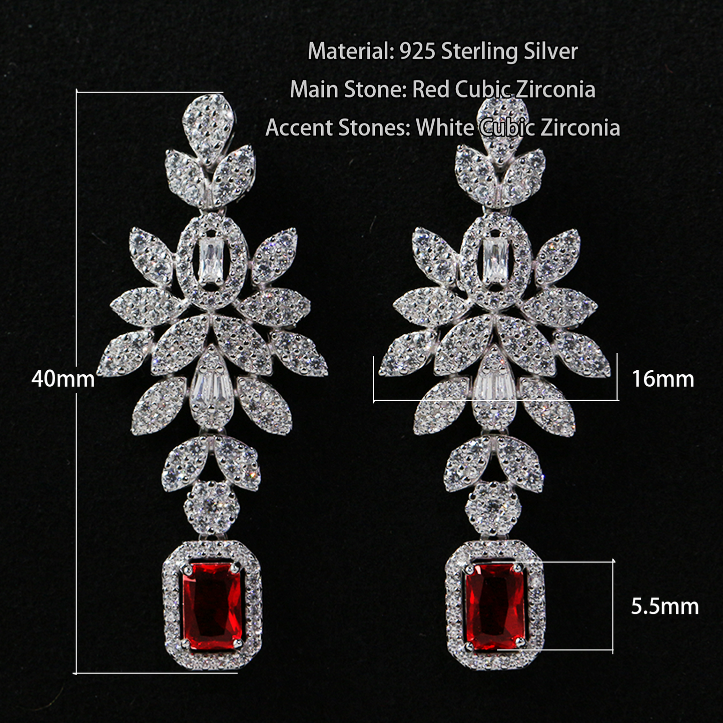 Royal Garnet Glow Drop Earrings