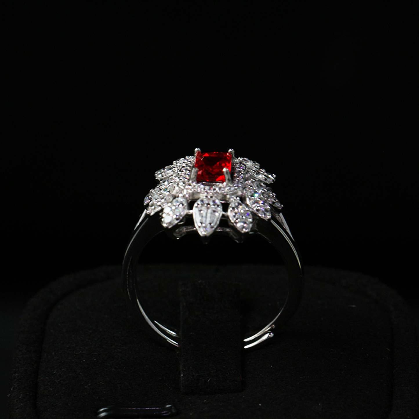 Royal Garnet Glow Halo Ring