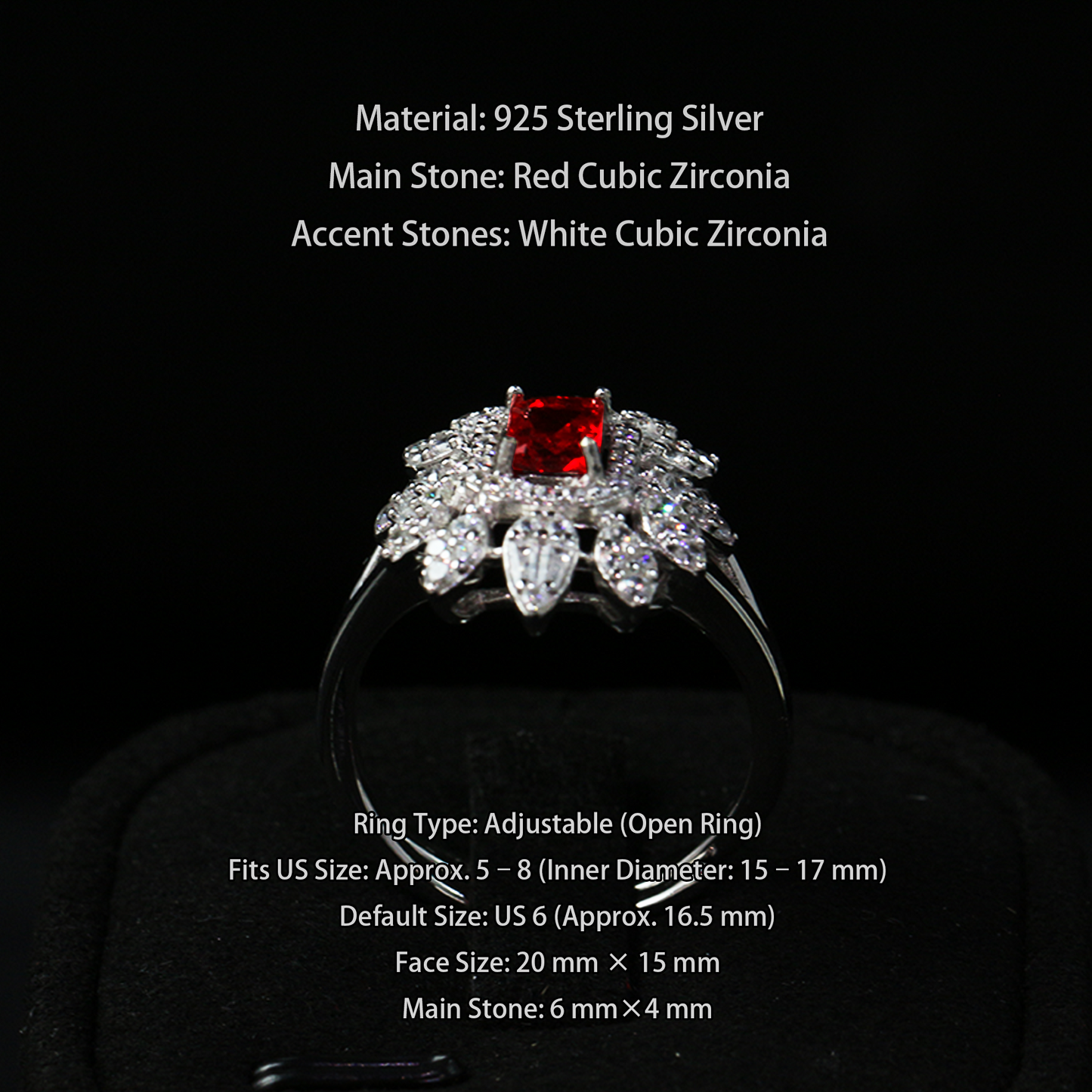 Royal Garnet Glow Halo Ring