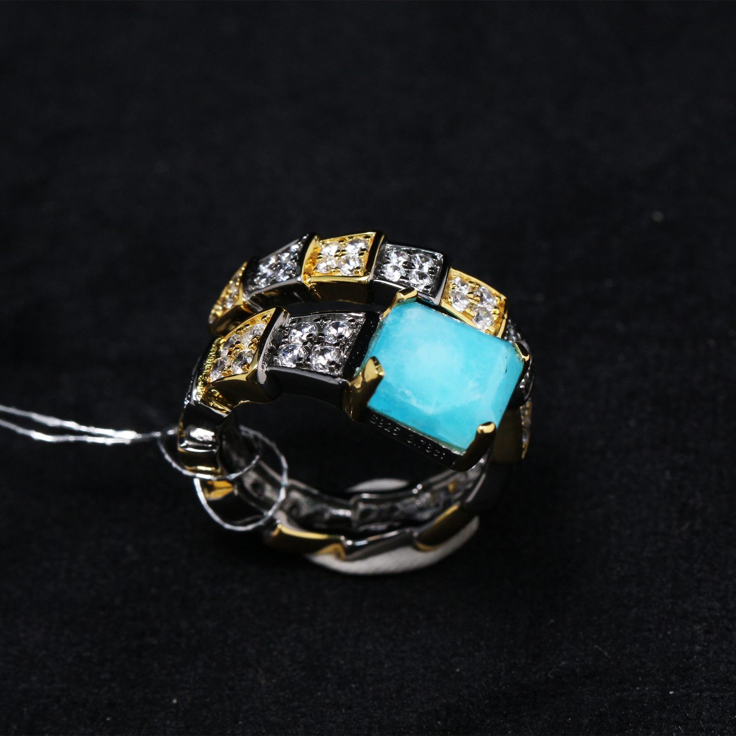 Glacier Green Elegance – Amazonite Royal Ring