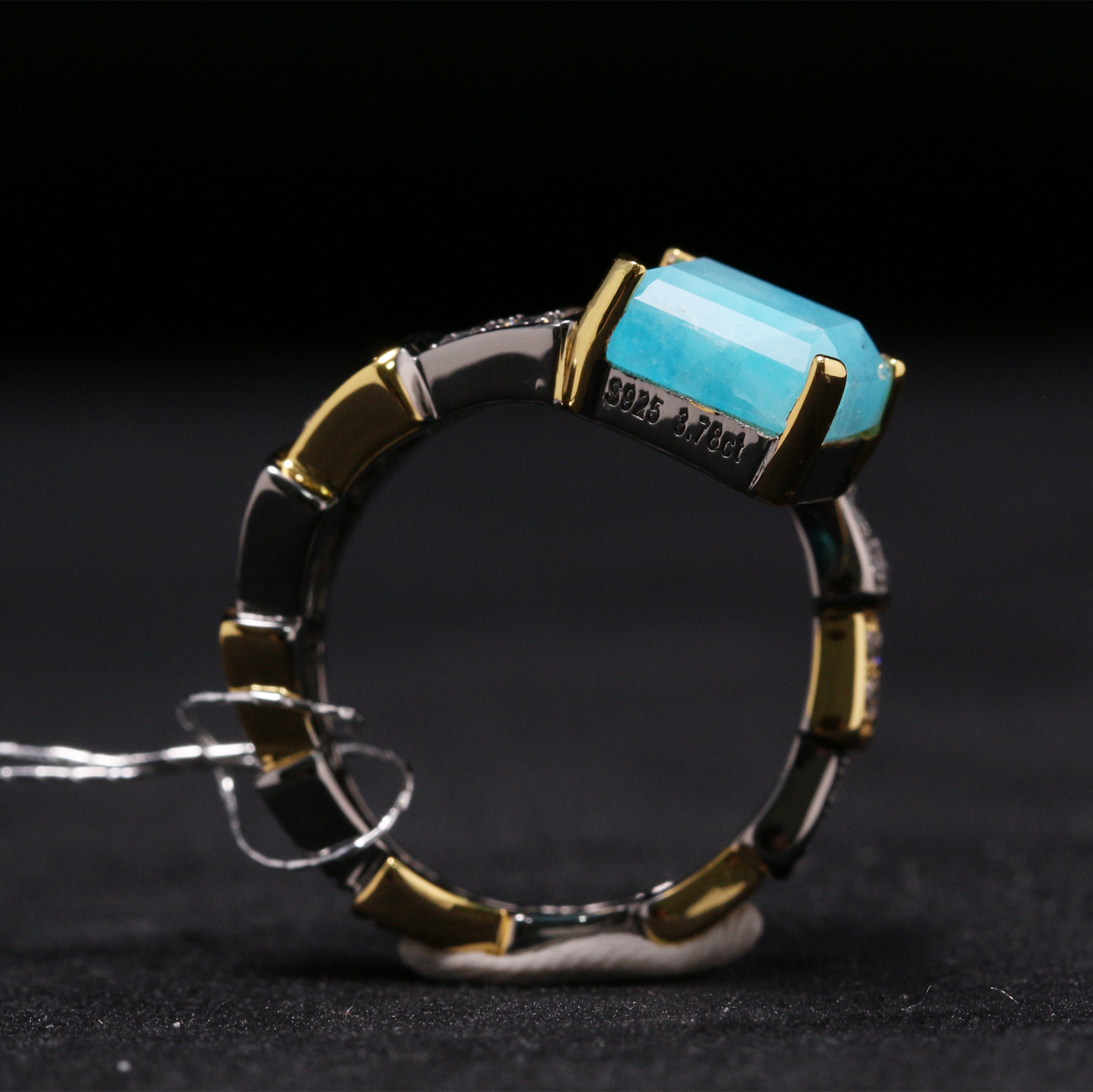 Glacier Green Elegance – Amazonite Royal Ring
