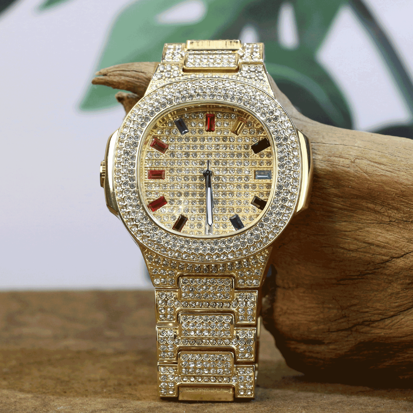 Men’s Luxury Full Diamond Watch – Waterproof Round Dial, Stainless Steel Strap, Business & Fashion Casual Timepiece