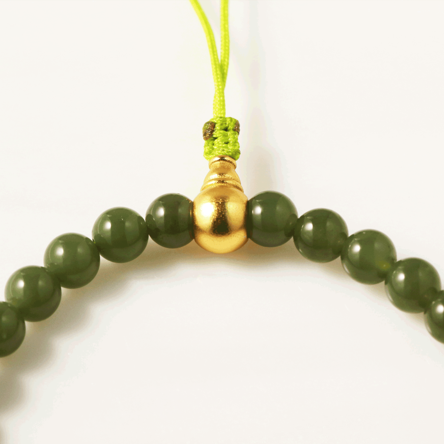 Radiant Green Tasbih – Sunshine Jade & Gold Elegance