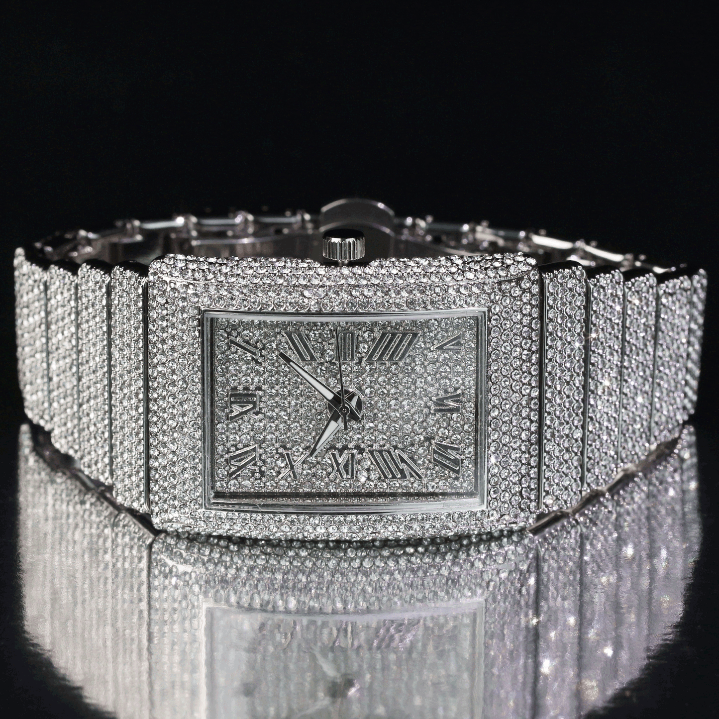 Men’s Luxury Diamond Watch – Square Face, Waterproof, Stainless Steel Strap, Perfect for Business & Fashion