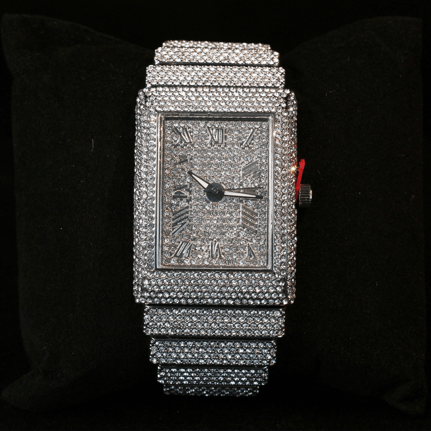 Men’s Luxury Diamond Watch – Square Face, Waterproof, Stainless Steel Strap, Perfect for Business & Fashion