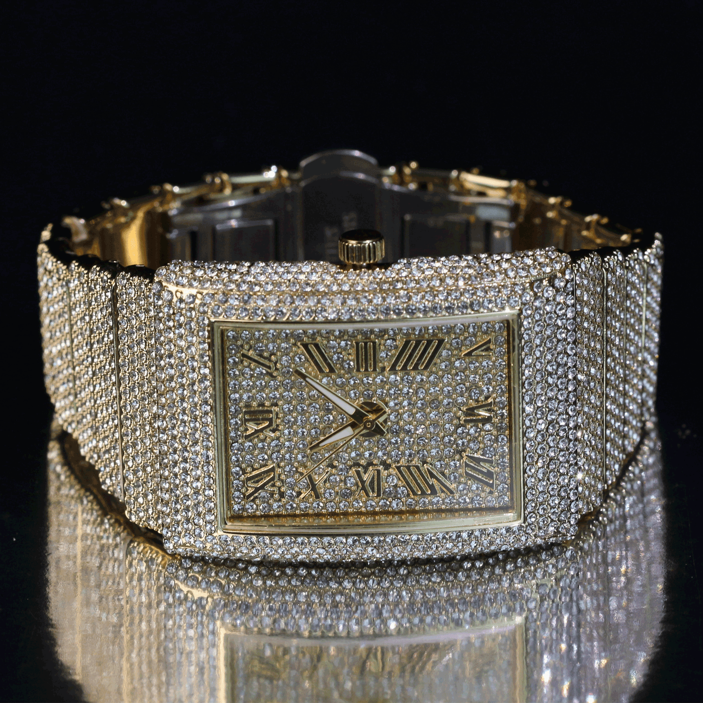 Men’s Luxury Diamond Watch – Square Face, Waterproof, Stainless Steel Strap, Perfect for Business & Fashion