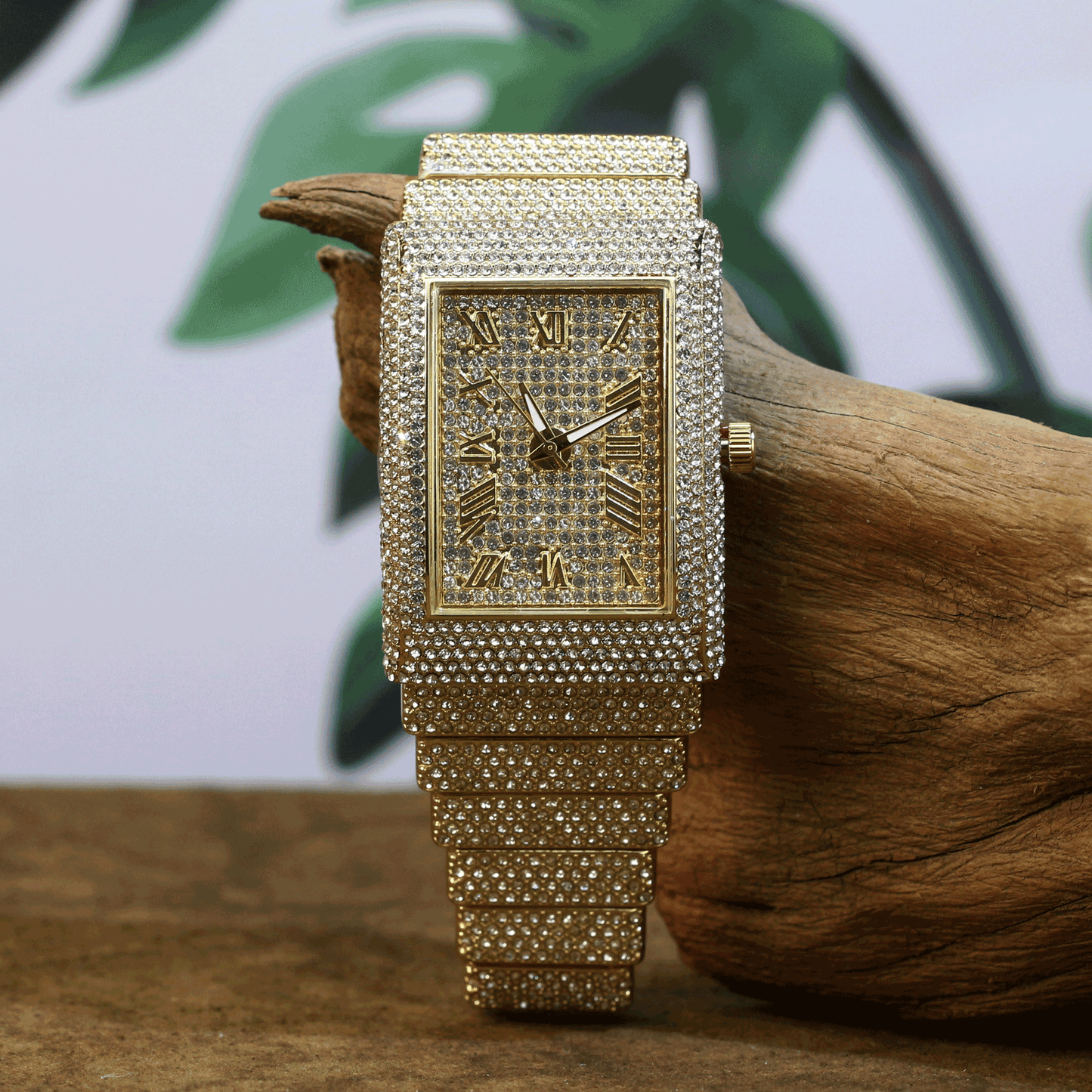 Men’s Luxury Diamond Watch – Square Face, Waterproof, Stainless Steel Strap, Perfect for Business & Fashion