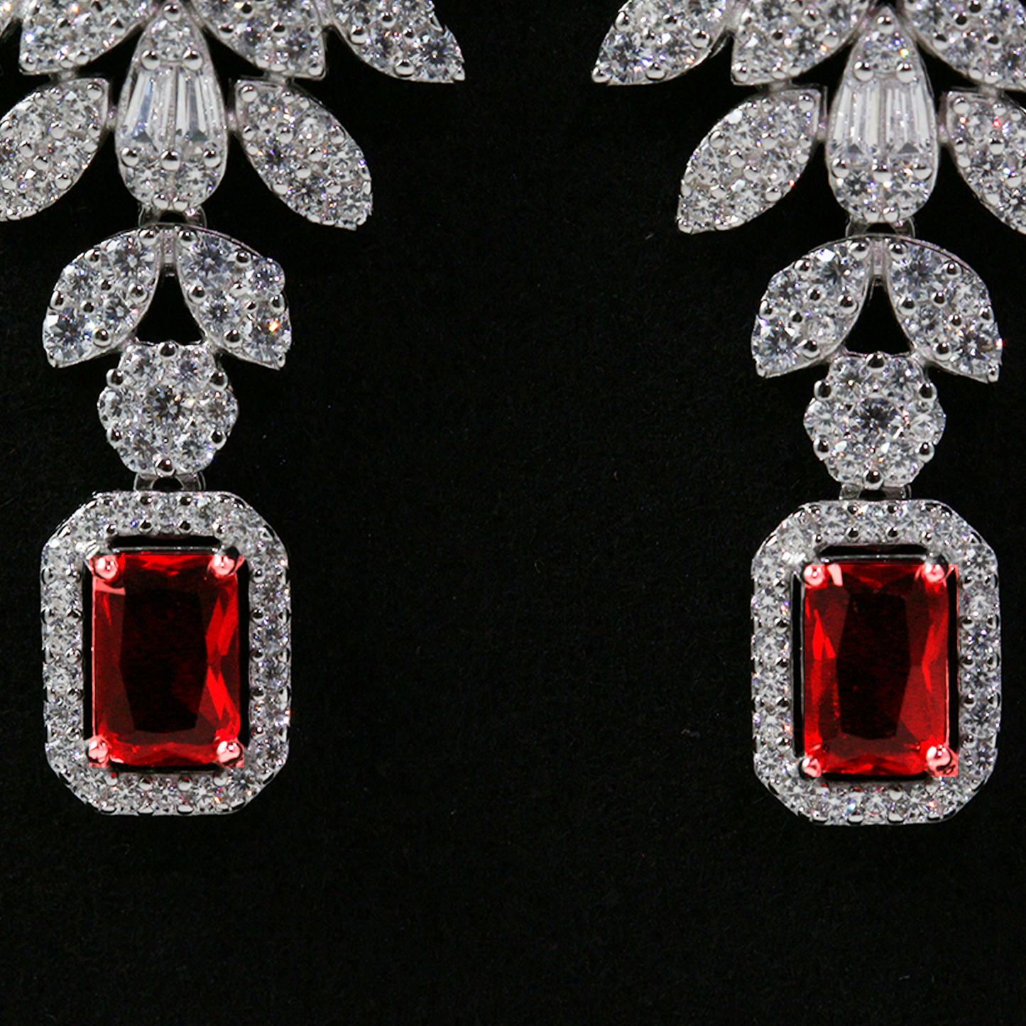 Royal Garnet Glow Drop Earrings