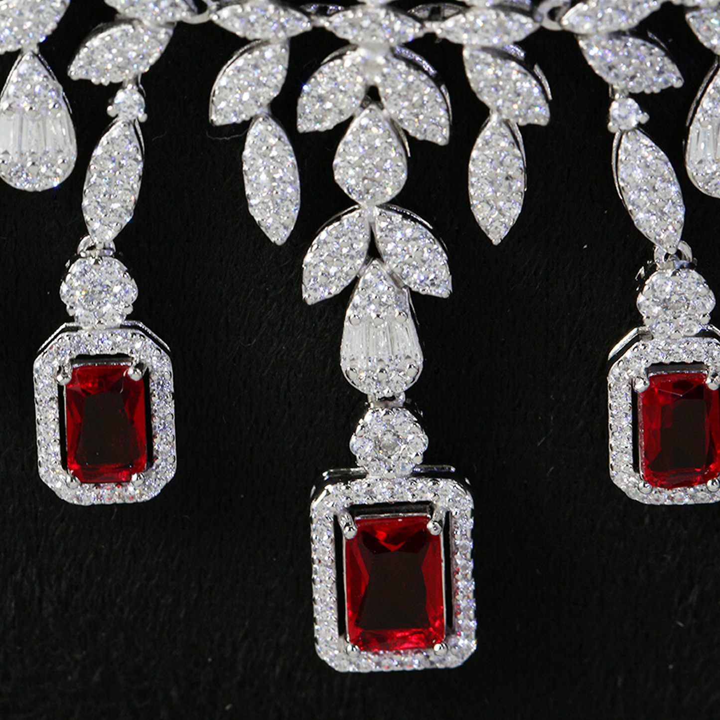 Royal Garnet Glow Statement Necklace