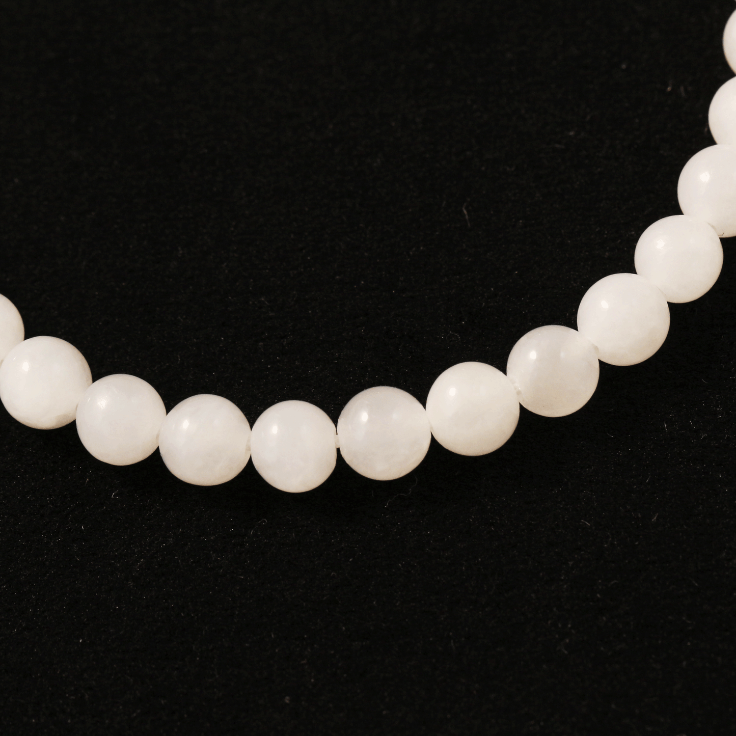 Crescent White Hetian Jade Tasbih – Purity & Devotion in Every Bead